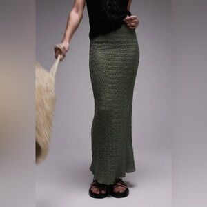 Topshop Sage Green Ruched Skirt